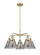 Downtown Urban Five Light Chandelier in Antique Brass (405|916-5CR-AB-G43)