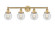 Edison Four Light Bath Vanity in Brushed Brass (405|616-4W-BB-G202-6)