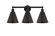 Edison Three Light Bath Vanity in Matte Black (405|616-3W-BK-MBC-8-BK)