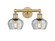 Edison Two Light Bath Vanity in Brushed Brass (405|616-2W-BB-G92)