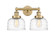 Edison Two Light Bath Vanity in Brushed Brass (405|616-2W-BB-G713)