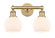 Edison Two Light Bath Vanity in Brushed Brass (405|616-2W-BB-G121-6)