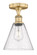 Edison One Light Semi-Flush Mount in Brushed Brass (405|616-1F-BB-GBC-84)
