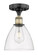 Edison One Light Semi-Flush Mount in Black Antique Brass (405|616-1F-BAB-GBD-752)