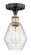 Edison One Light Semi-Flush Mount in Black Antique Brass (405|616-1F-BAB-G654-6)