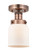 Edison One Light Semi-Flush Mount in Antique Copper (405|616-1F-AC-G51)