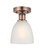Edison One Light Semi-Flush Mount in Antique Copper (405|616-1F-AC-G381)
