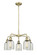 Downtown Urban Five Light Chandelier in Antique Brass (405|516-5CR-AB-G259)