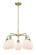 Downtown Urban Five Light Chandelier in Antique Brass (405|516-5CR-AB-G101)