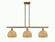Ballston Three Light Island Pendant in Brushed Brass (405|516-3I-BB-RBD-8-NAT)