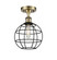 Ballston LED Semi-Flush Mount in Antique Brass (405|516-1C-AB-CE-8-BK)