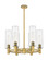 Downtown Urban Six Light Chandelier in Brushed Brass (405|434-6CR-BB-G434-12CL)