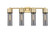 Downtown Urban Four Light Bath Vanity in Brushed Brass (405|428-4W-BB-G428-12SM)