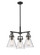 Downtown Urban Three Light Pendant in Matte Black (405|411-3CR-BK-G411-7SDY)