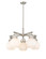 Downtown Urban Five Light Chandelier in Satin Nickel (405|410-5CR-SN-G410-7WH)