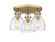 Downtown Urban Three Light Semi-Flush Mount in Brushed Brass (405|410-3F-BB-G412-7CL)
