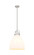 Downtown Urban One Light Pendant in Satin Nickel (405|410-1SL-SN-G412-14WH)