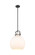 Downtown Urban One Light Pendant in Matte Black (405|410-1SL-BK-G410-14WH)