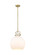 Downtown Urban One Light Pendant in Brushed Brass (405|410-1SL-BB-G410-14WH)