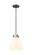 Downtown Urban One Light Pendant in Matte Black (405|410-1PS-BK-G412-8WH)