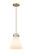 Downtown Urban One Light Pendant in Brushed Brass (405|410-1PS-BB-G411-8WH)