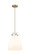 Downtown Urban One Light Pendant in Brushed Brass (405|410-1PM-BB-G412-10WH)