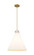 Downtown Urban One Light Pendant in Brushed Brass (405|410-1PL-BB-G411-18WH)