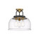 Downtown Urban Three Light Semi-Flush Mount in Black Brushed Brass (405|239-3C-BBB-G239-15CL)
