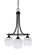 Paramount Three Light Chandelier in Matte Black (200|3413-MB-4811)