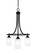 Paramount Three Light Chandelier in Matte Black (200|3413-MB-3001)