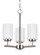 Oslo Three Light Chandelier in Brushed Nickel (1|31160-962)