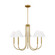 Porteau Six Light Chandelier in Satin Brass (454|DJC1035SB) Porteau Six Light Chandelier in Satin Brass (454|DJC1035SB)