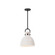 Waldo One Light Pendant in Matte Black/Glossy Opal Glass (452|PD411811MBGO)