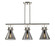 Downtown Urban Three Light Island Pendant in Polished Nickel (405|411-3I-PN-G411-10SM)