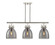 Downtown Urban Three Light Island Pendant in Polished Nickel (405|410-3I-PN-G412-10SM)