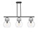 Downtown Urban Three Light Island Pendant in Matte Black (405|410-3I-BK-G410-10CL)