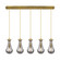 Downtown Urban Five Light Linear Pendant in Brushed Brass (405|125-451-1P-BB-G451-5SM)