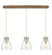 Downtown Urban Three Light Linear Pendant in Brushed Brass (405|123-410-1PS-BB-G412-8SDY)