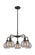 Downtown Urban Five Light Chandelier in Oil Rubbed Bronze (405|516-5CR-OB-G1213-6SM)