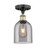 Edison One Light Semi-Flush Mount in Black Antique Brass (405|616-1F-BAB-G558-6SM)