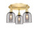 Downtown Urban Three Light Flush Mount in Satin Gold (405|516-3C-SG-G558-6SM)