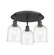 Downtown Urban Three Light Flush Mount in Matte Black (405|516-3C-BK-G558-6CL)