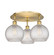 Ballston Three Light Semi-Flush Mount in Brushed Brass (405|516-3C-BB-G122C-8CL)