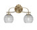 Cavella Two Light Bath Bar in New Age Brass (200|3912-NAB-5110)