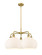 Downtown Urban LED Chandelier in Brushed Brass (405|516-5CR-BB-G1217-10WV)