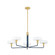 Aston Five Light Chandelier in Aged Brass/Slate Blue (428|H886805-AGB/SBL)