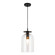 Sylvia One Light Pendant in Matte Black/Clear Glass (452|PD515408MBCL)