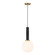 Callaway One Light Pendant in Black Marble with Warm Brass (51|7-2902-1-263)
