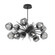 Luna LED Chandelier in Matte Black (404|PLB0095-0D-MB-GS-001-L3)