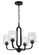 Collins Four Light Chandelier in Flat Black (46|54224-FB)